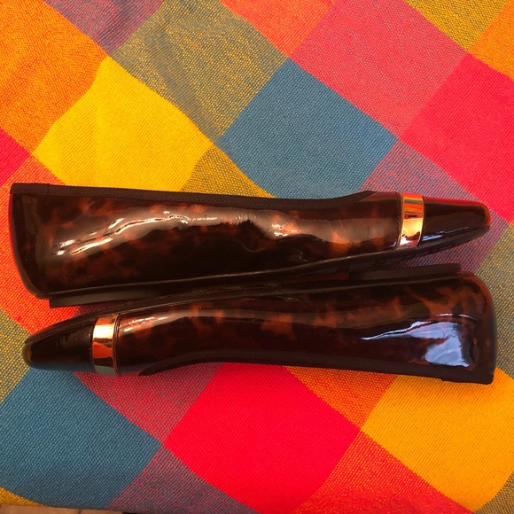 Vaneli Patent Sebelie flat Sz 8 Blk/Gold/Tortoise - Picture 4 of 6